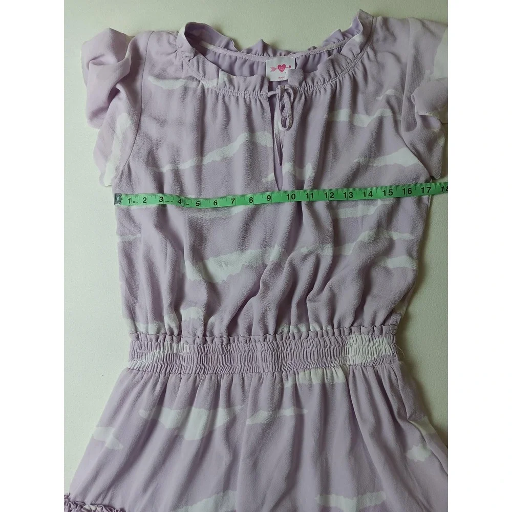 Buddy Love Dress Womens Medium Purple Tie Dye Ruffle Chiffon Sundress Lined - Picture 4 of 7